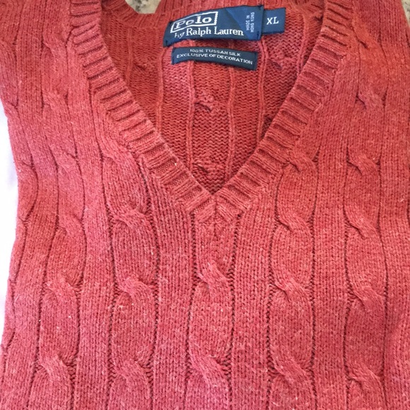 Polo Orange silk cable sweater - Picture 1 of 1